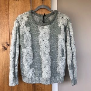 Grey Chunky-Knit Sweater